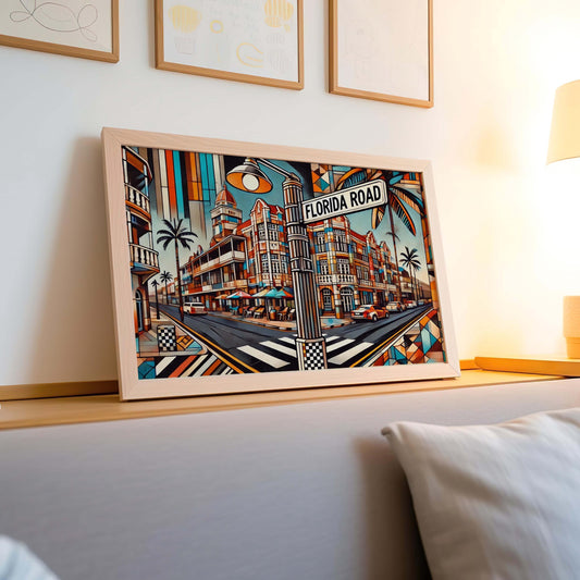 Florida Road Print Durban Wall Art, South Africa Travel Poster, Florida Rd Decor, Housewarming Gift, Modern South African Art, Travel Print