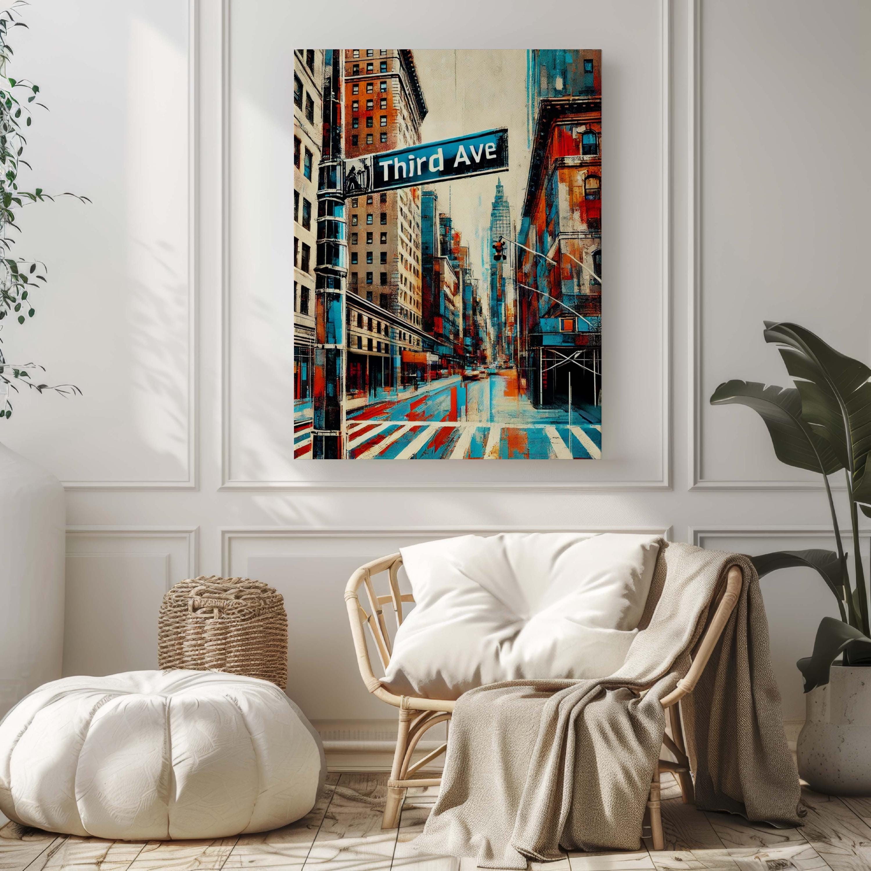 Third Ave Print Manhattan Wall Art, NYC Travel Poster, New York City Gift, 3rd Avenue Decor, Housewarming & Urban Art Print