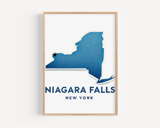 Niagara Falls Wall Art Print – New York Travel Decor, NY Gift, Housewarming & College Room Decoration