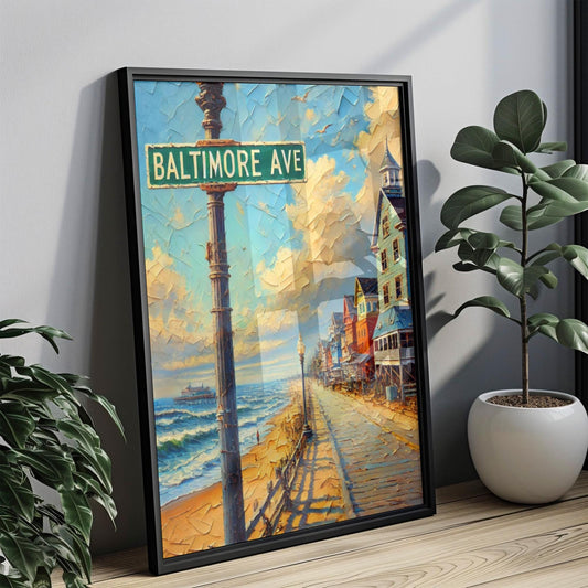 Baltimore Avenue Wall Art, Rehoboth Beach Print, Delaware Art, “City” Gift, Travel Souvenir, Travel Poster, “State” Art, PERSONALIZED GIFT