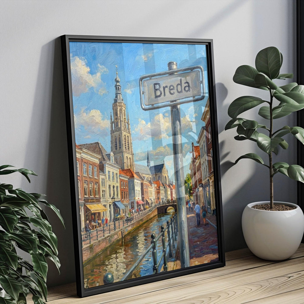 Breda Street Sign Wall Art Print: Historic Dutch City Travel Poster