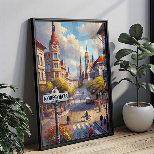 Nyiregyhaza Art Print - Hungary City Wall Art, Travel Poster, Housewarming Gift, Nyiregyhaza Travel Decor, Hungarian Artwork Gift