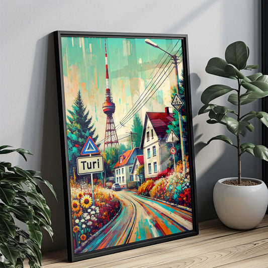 Turi Art Wall Print - Estonia Travel Poster, European City Artwork, Housewarming Gift, Modern Turi Wall Decor