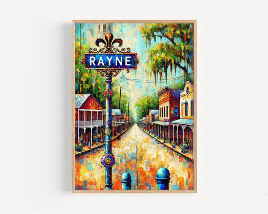 Louisiana Wall Art Rayne Print Travel Poster Louisiana Gift Housewarming Souvenir Decor American Art