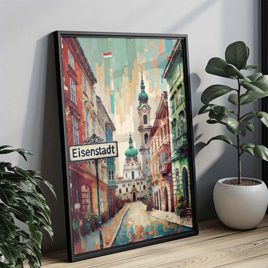Eisenstadt Art Wall Decor, Austria City Print, Travel Poster, Housewarming Gift, Modern Austria Art for Home or Office