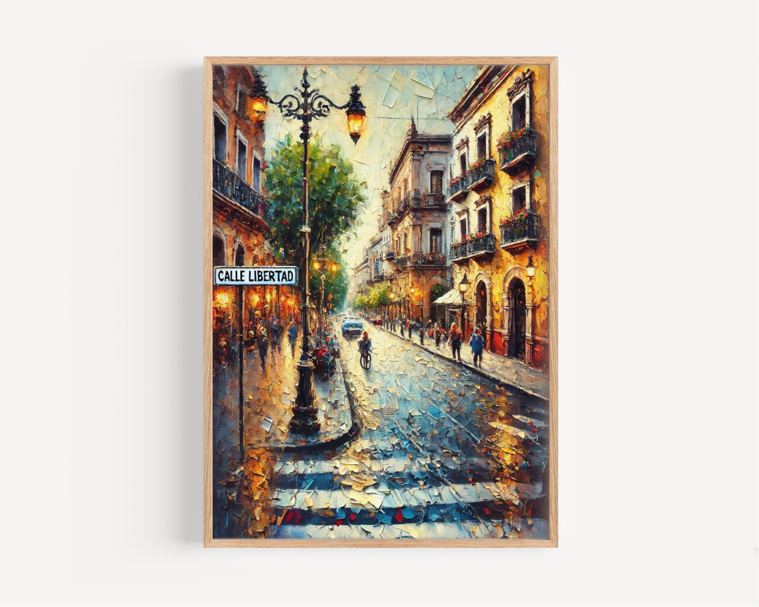 Guadalajara Calle Libertad Wall Art - Mexico Travel Print, Housewarming Gift, Mexican Poster, Mexico City Home Decor