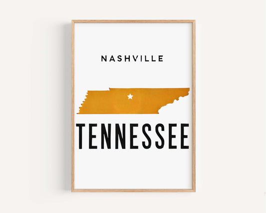 Nashville Print Nashville Wall Art Tennessee Travel Print Home Decor Housewarming & College