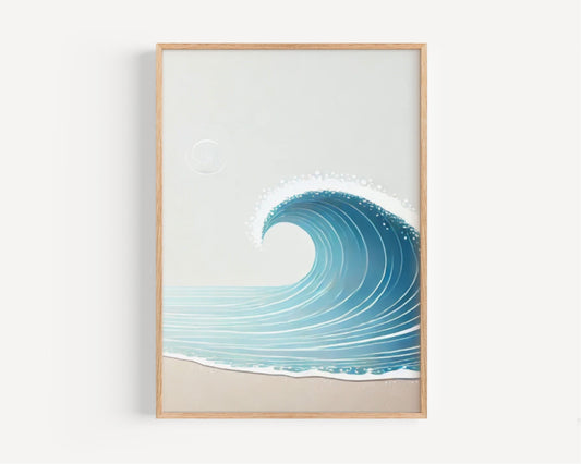 Beach Wall Art Ocean Wave Print Coastal Beach Decor Travel Gift Housewarming College Room Decor