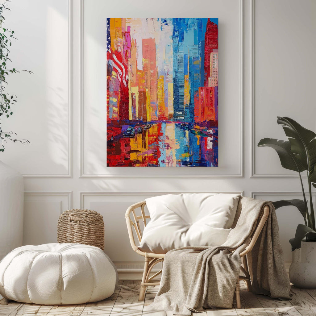 City Skyline Wall Art Modern - USA