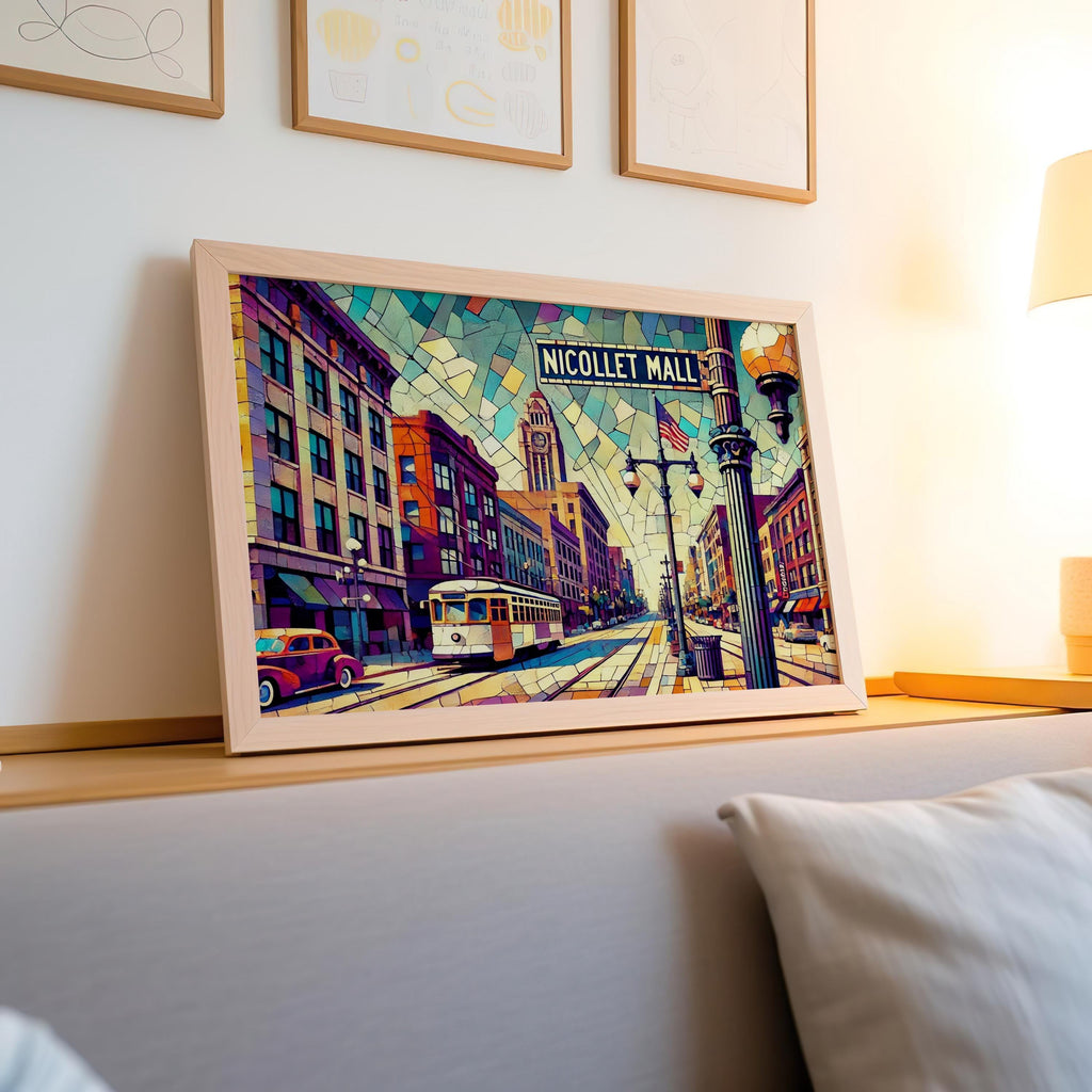Nicollet Mall Modern Print - Minneapolis, Minnesota, USA