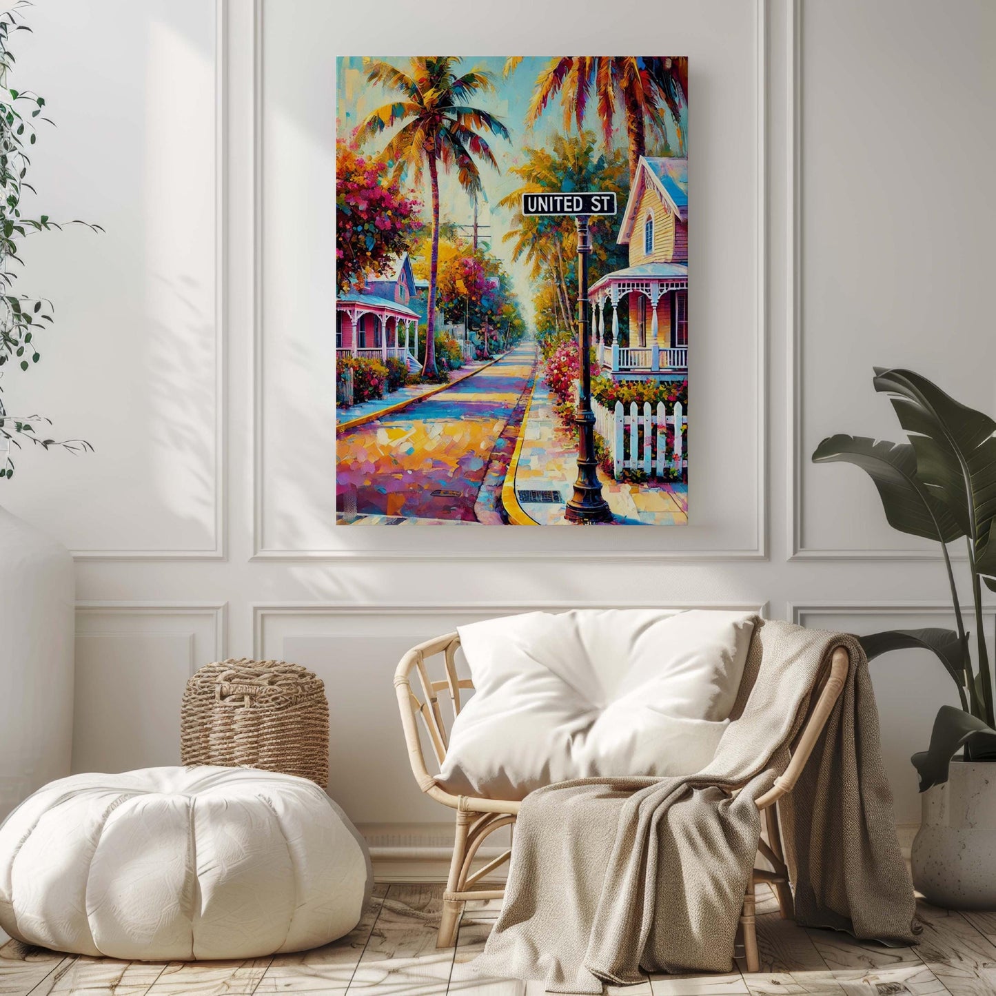 United St Print Key West Wall Art Florida Travel Poster Housewarming Gift FL Artwork