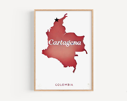 Columbia Cartagena Wall Art Print - Travel Home Decor, Housewarming & College Gift, Vibrant Cityscape Poster