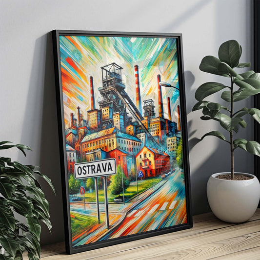 Ostrava Art Print - Czech Republic City Wall Art, Travel Poster, Housewarming Gift, Modern Ostrava Home Decor