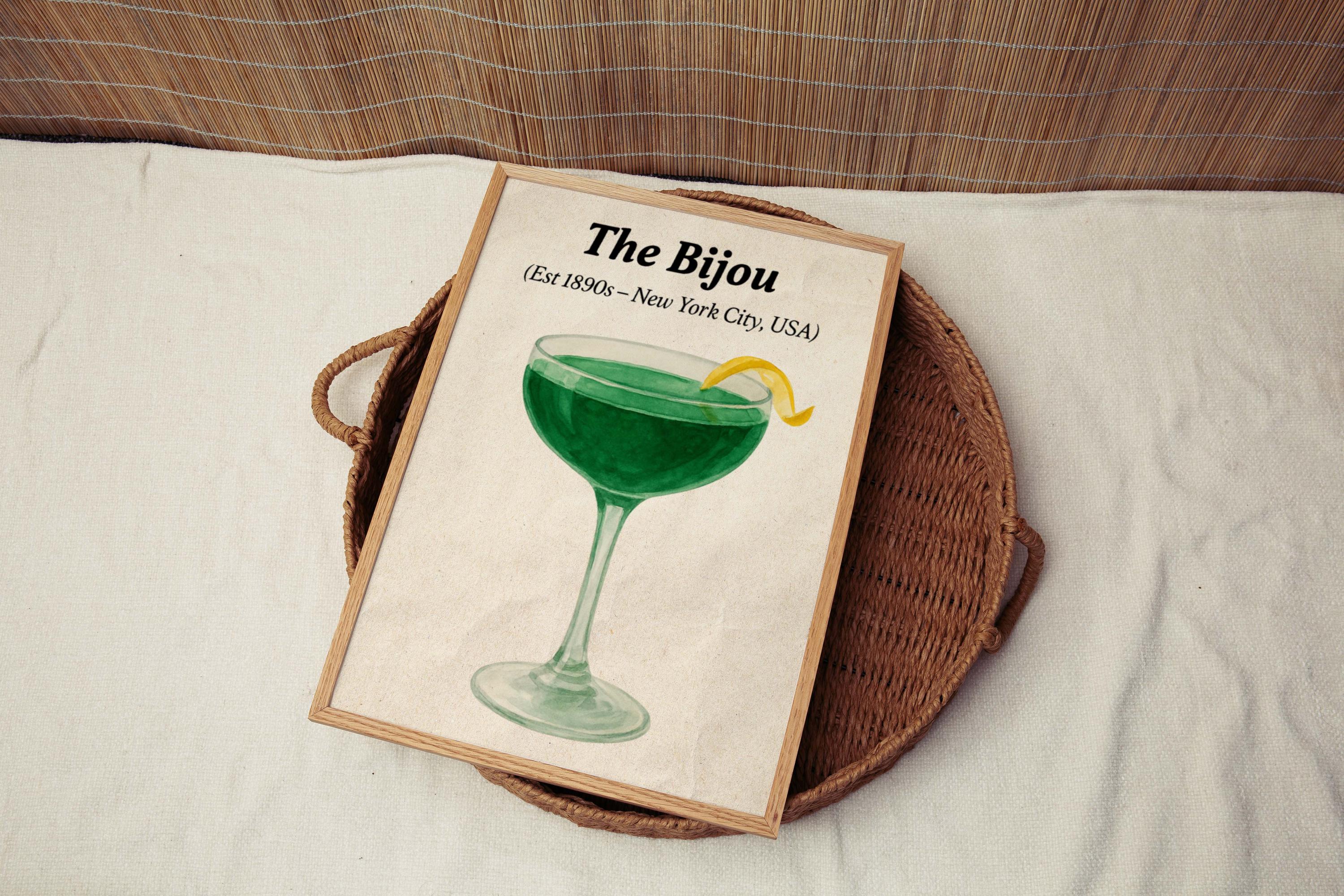 Bijou Cocktail Art Print Jewel-Tone