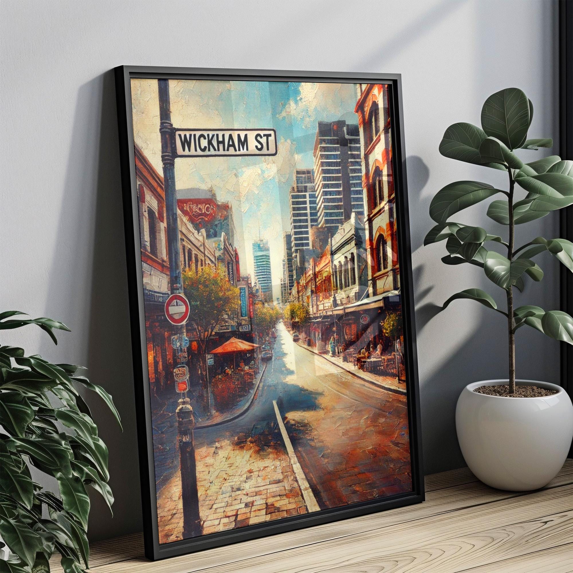 Fortitude Valley Wall Art - Wickham Street Print, Brisbane Travel Poster, Housewarming Gift, Cityscape Illustration, Unique Brisbane Art