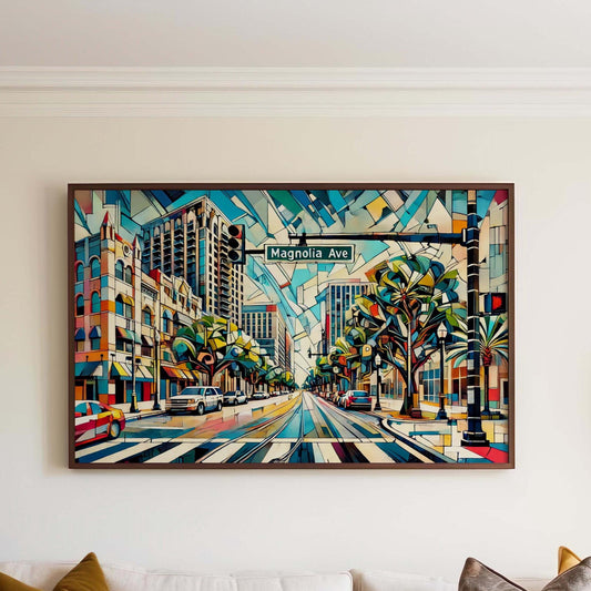 Magnolia Ave Print - Orlando Travel Wall Art, Florida Home Decor, Housewarming Gift, Scenic Magnolia Avenue Poster, FL Art & Souvenir