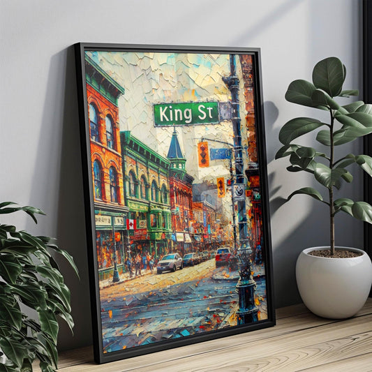 Canada King Street Wall Art - Toronto Travel Print, Modern Canada Poster, Unique Housewarming Gift & Canadian Decor