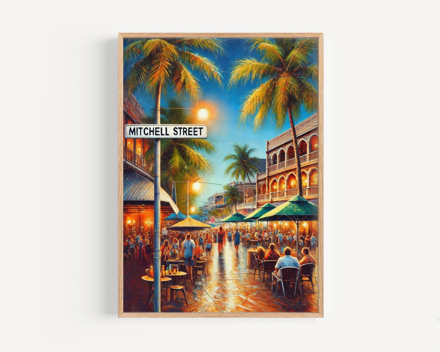 Darwin Travel Print Mitchell St Wall Art Australian Decor Housewarming Gift Unique Darwin Poster