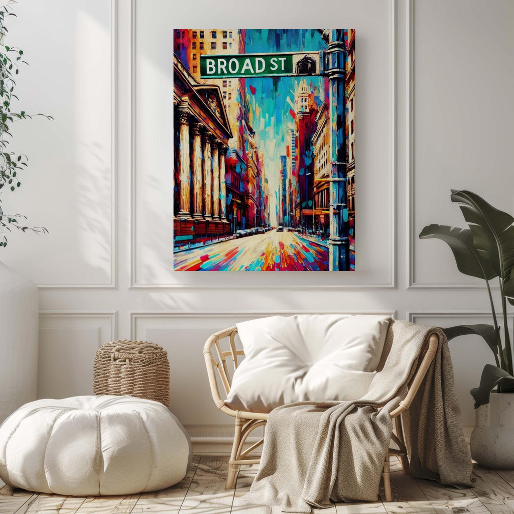 Broad St Print Manhattan Art NYC Wall Art New York Travel Poster Broad Street Gift Housewarming Decor
