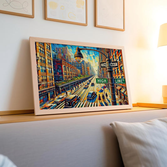 The High Line Wall Art Print - NYC Travel Poster, New York City Decor, USA Gift, Housewarming & Home Office Decoration