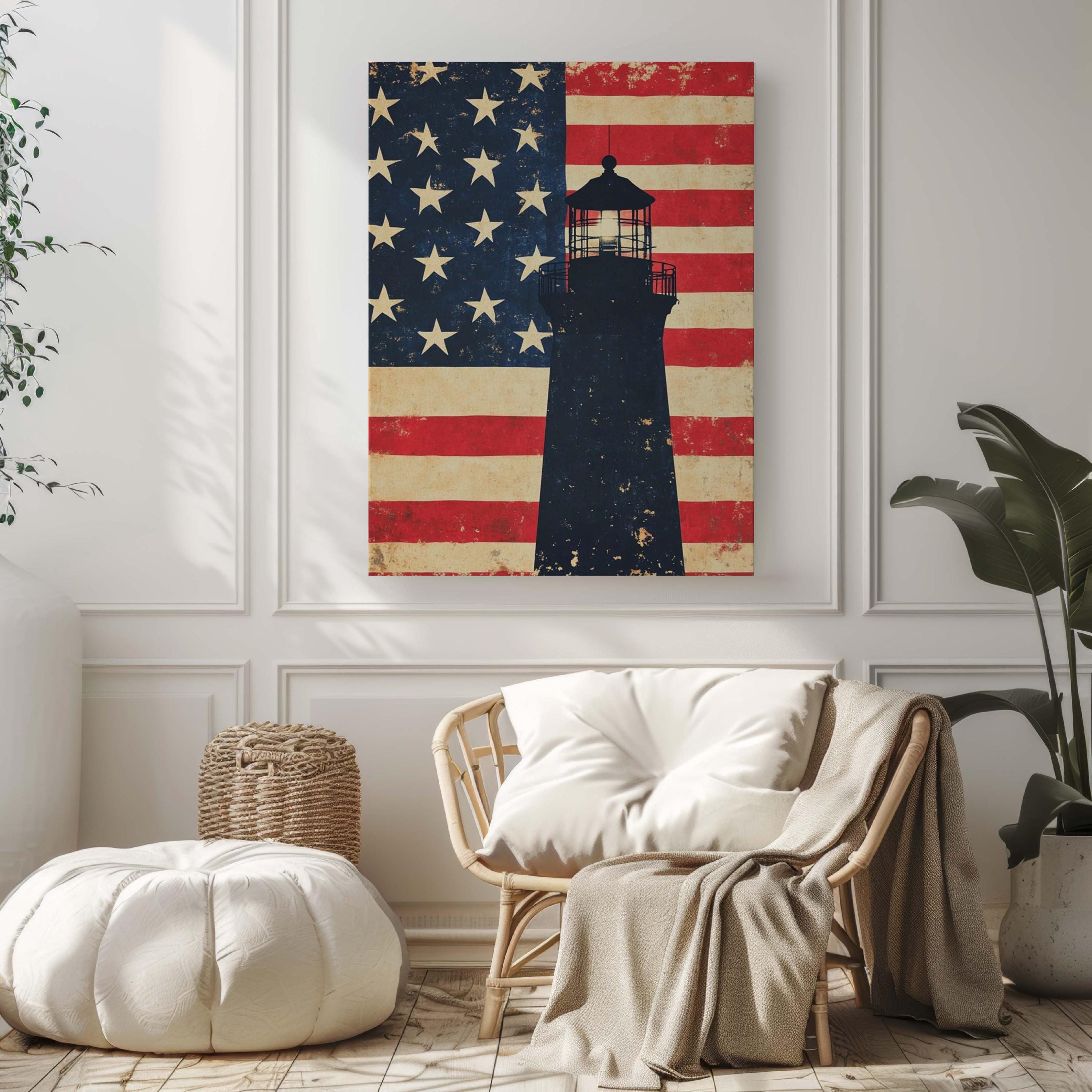 Lighthouse Patriotic Wall Art - United States