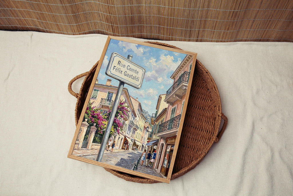 Rue Comte Félix Gastaldi Wall Art Print: Monaco-Ville Travel Poster