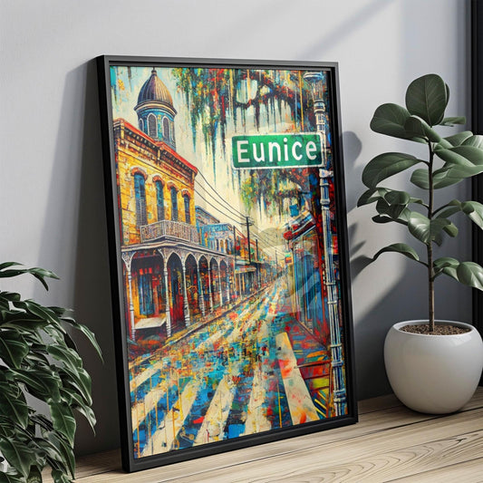 Louisiana Wall Art Eunice Print Travel Poster American Home Decor Housewarming Gift Unique Louisiana Gift