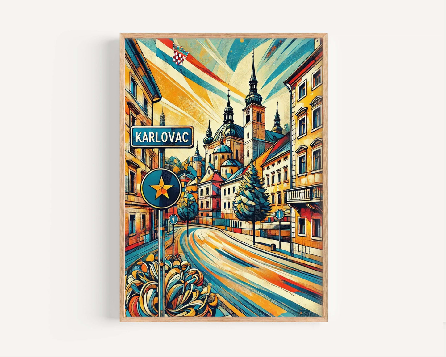 Karlovac Art Wall Print - Croatian City Travel Poster, Europe Home Decor, Housewarming Gift, Karlovac Croatia Map Illustration
