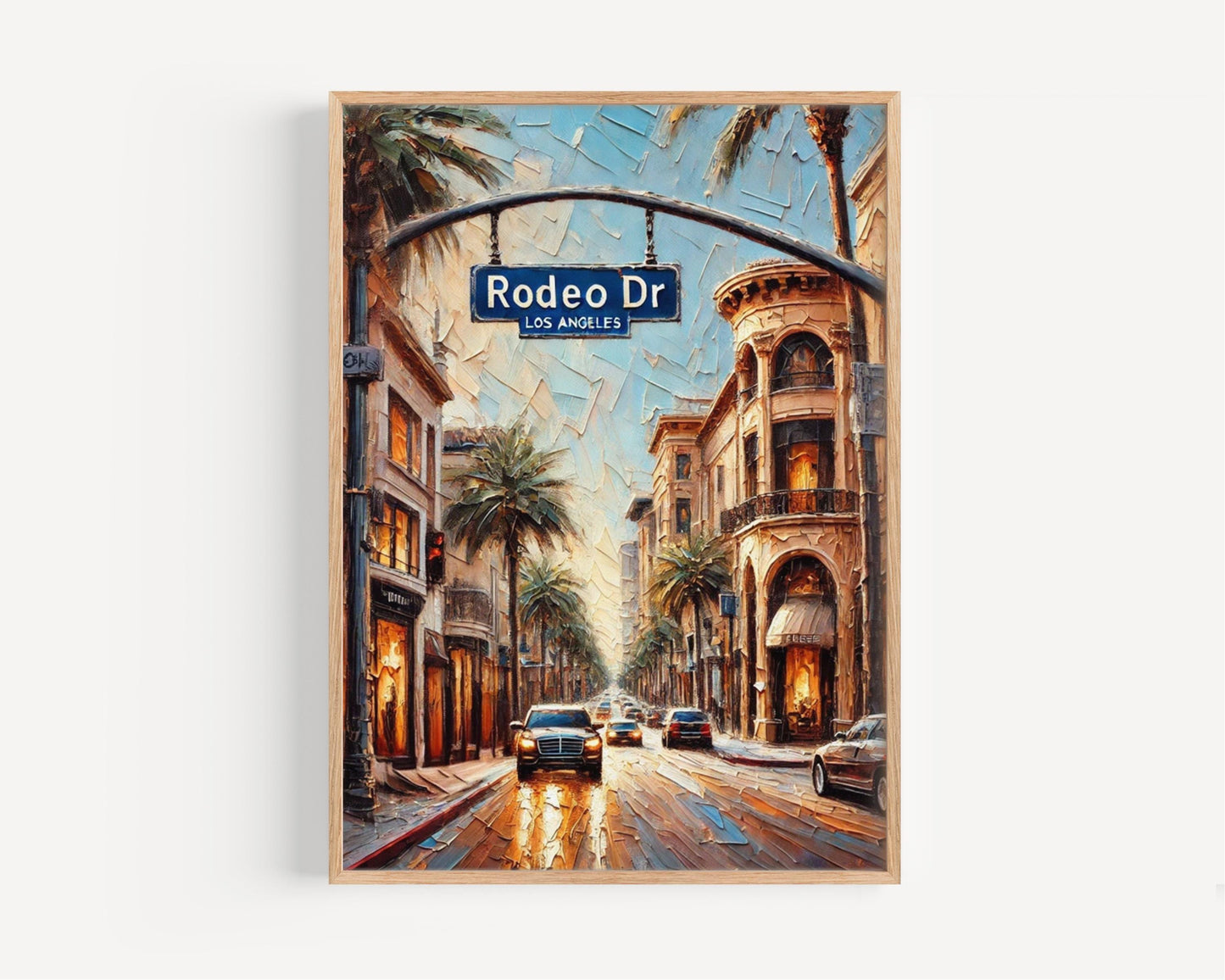 California Rodeo Drive Wall Art Print, Beverly Hills Travel Poster, Chic California Gift & Housewarming Decor