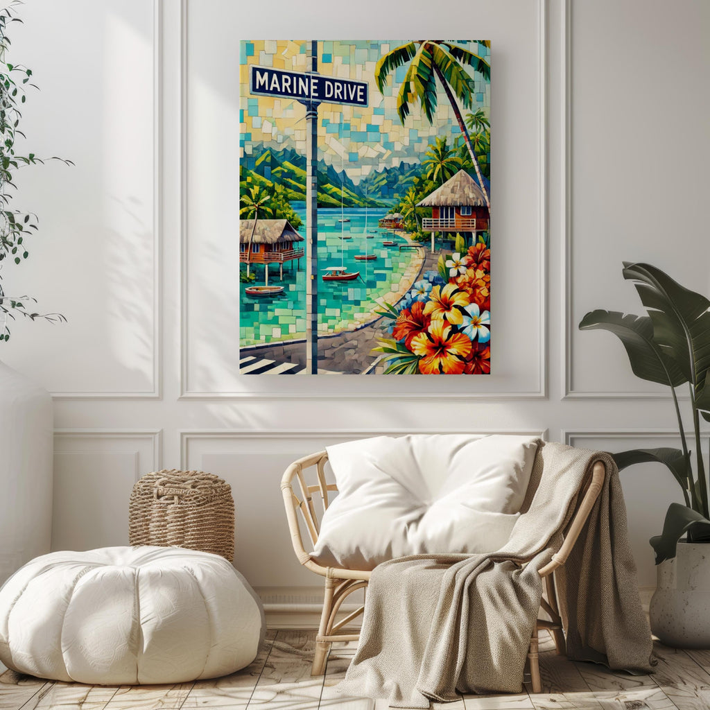 Marine Drive Print - Tahiti, French Polynesia
