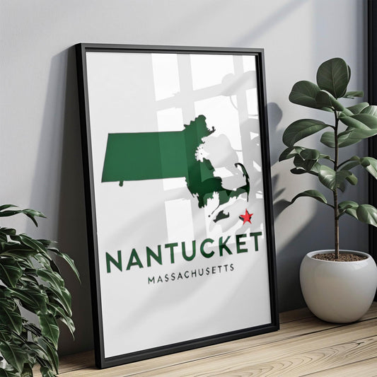 Massachusetts Nantucket Wall Art Print - Travel & College Decor, Housewarming Gift, Scenic MA Home Decoration