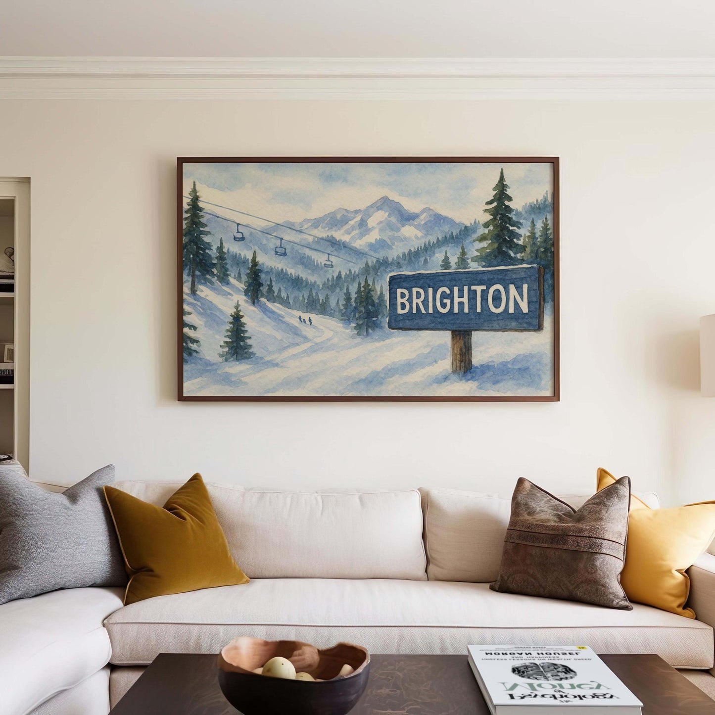 Brighton Utah Ski Resort Map Wall Art, Mountain Decor, Winter Poster, Utah Travel Gift, Wasatch Range, Alpine Print, Skiing Wall Decor