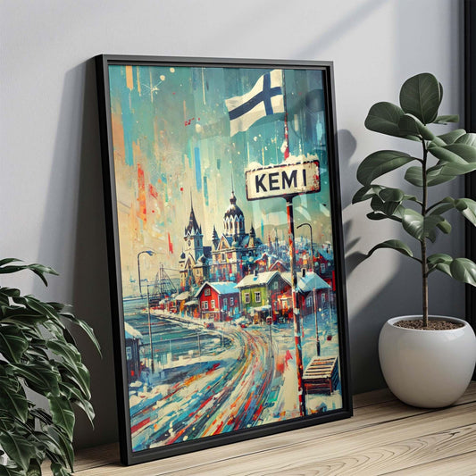 Kemi Art Print - Finland City Travel Poster, Modern Wall Art, Housewarming Gift, Scandinavian European Artwork, Kemi Wall Decor