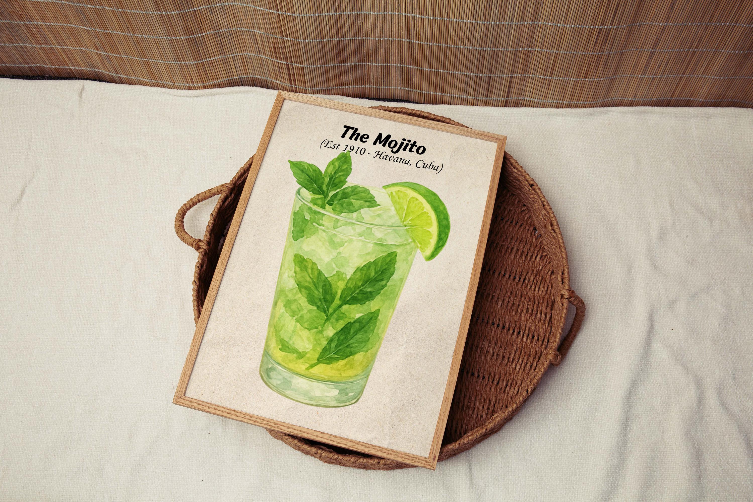 Mojito Print Watercolor - Havana, Cuba