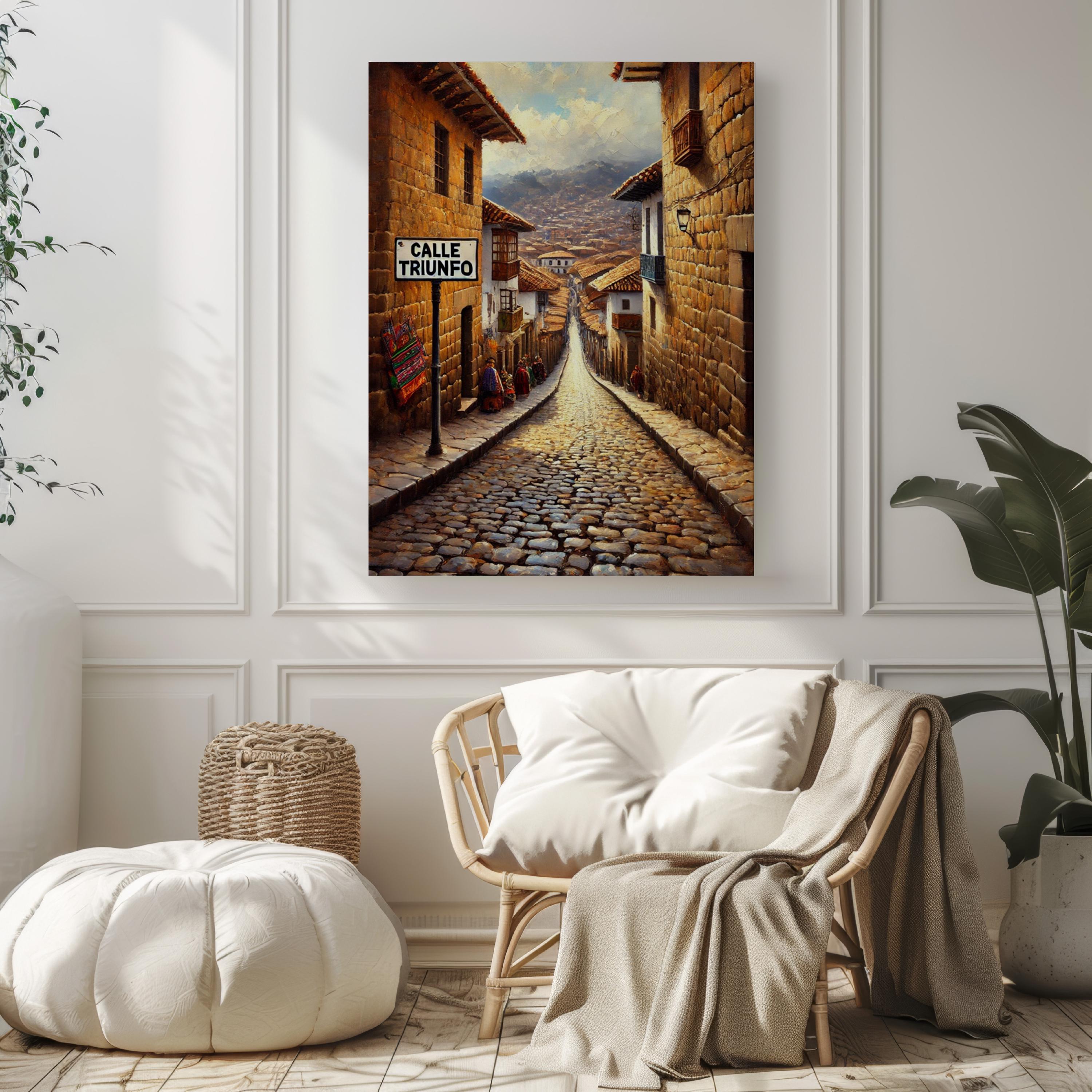 Calle Triunfo Vintage Print - Cusco, Peru