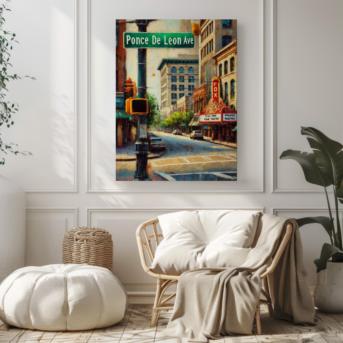 Ponce De Leon Ave Cityscape Print - Atlanta, Georgia, USA