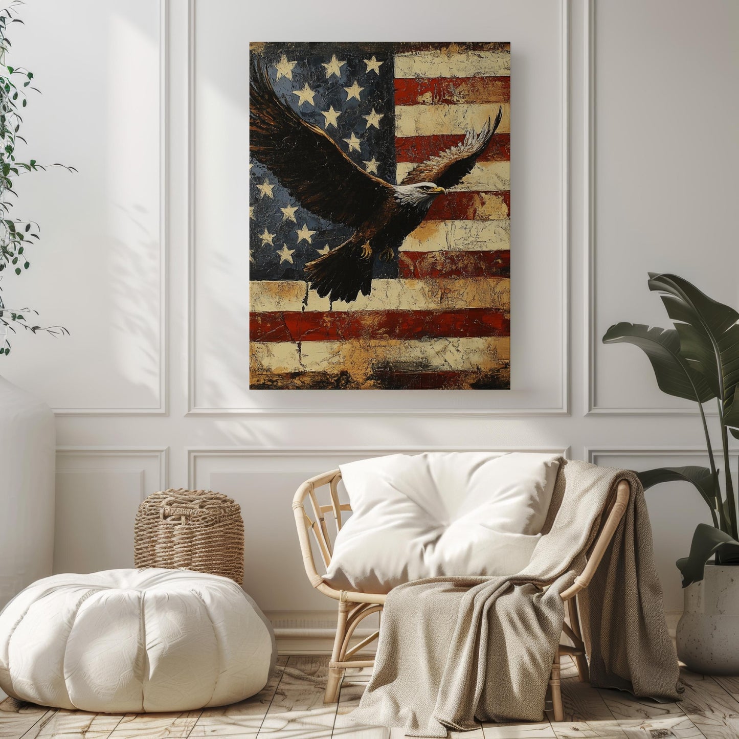 American Eagle Wall Art | Abstract USA Patriotic Poster | United States Independence Day Home Decor | Modern American Flag Artwork