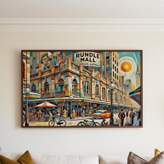 Rundle Mall Wall Art Print – Adelaide Travel Poster, Australia Gift & Home Decor, Unique Housewarming Present