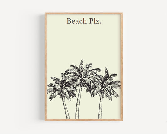 Girl Art Beach Wall Decor, College Dorm Print, Travel & Home Decor, Housewarming Gift, Stylish College Wall Artwork for Girls Room