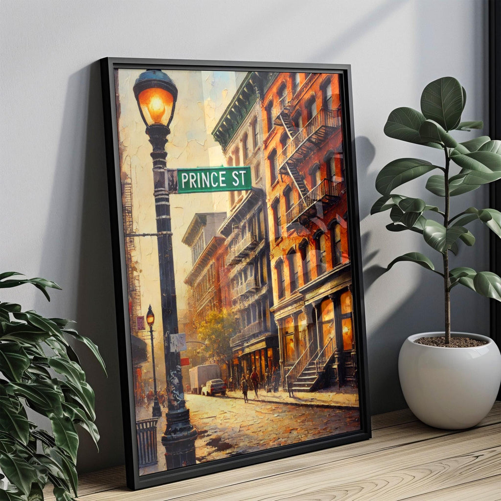Prince Street Oil Painting Art Print: SoHo Manhattan NYC Travel Poster