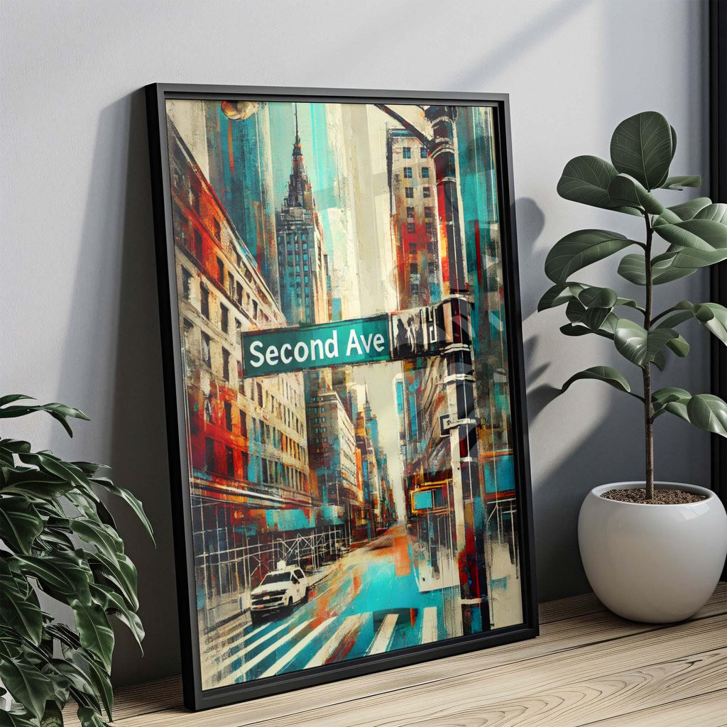 Second Ave Print Manhattan Wall Art, NYC Travel Poster, New York City Gift, 2nd Avenue Home Decor, Housewarming & Urban Style Art