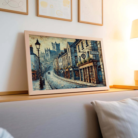 Kilkenny Art Print - Ireland City Travel Poster, Kilkenny Wall Art, Europe Decor, Housewarming Gift, Irish Travel Map Illustration