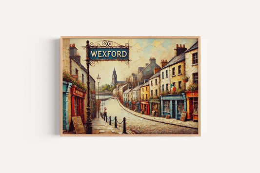 Wexford Art Print - Ireland City Wall Art, Travel Poster, Housewarming Gift, European Travel Decor, Wexford Map Illustration