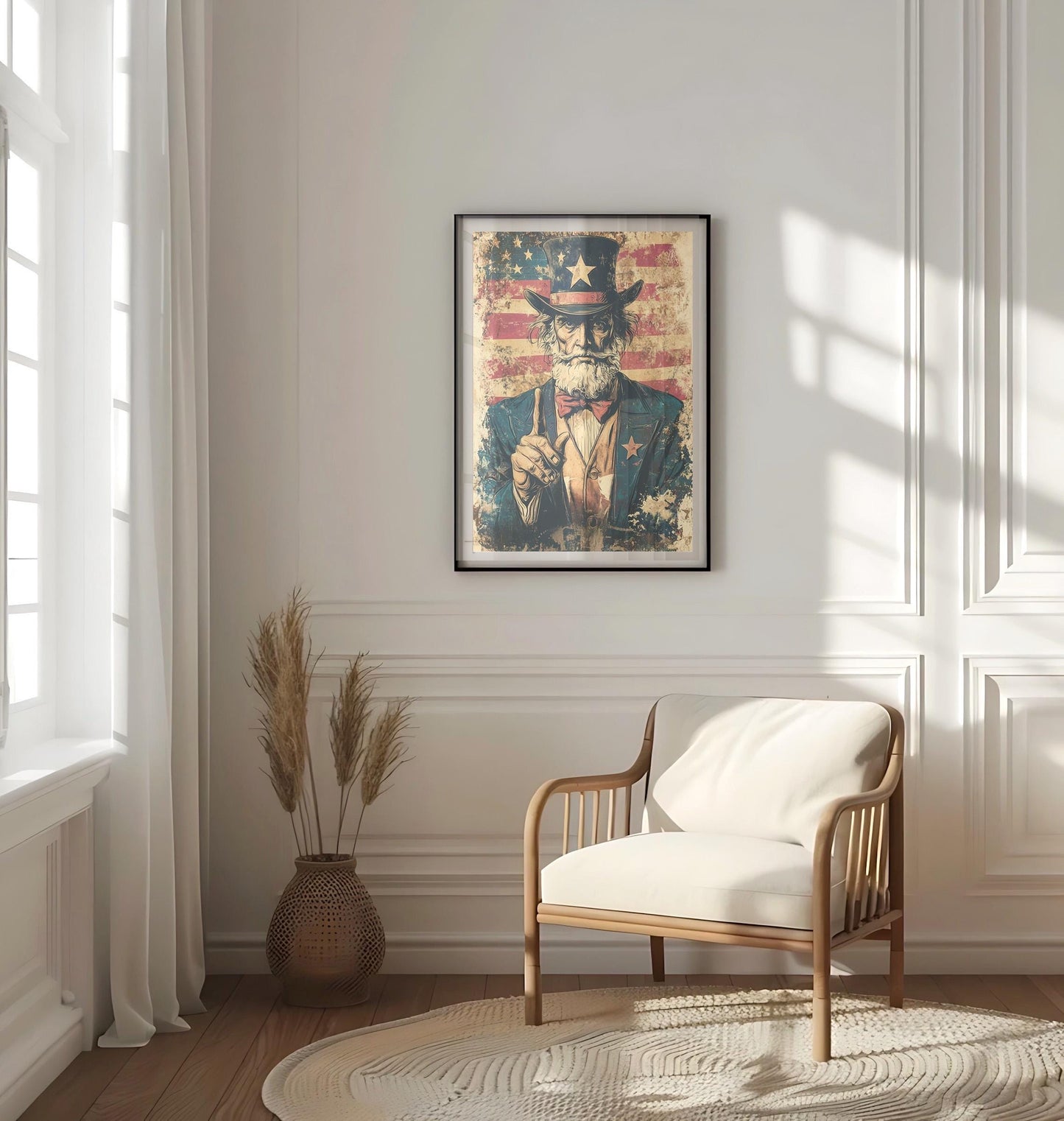 War Art Abstract USA Wall Art Patriotic American Independence Poster United States Home Decor