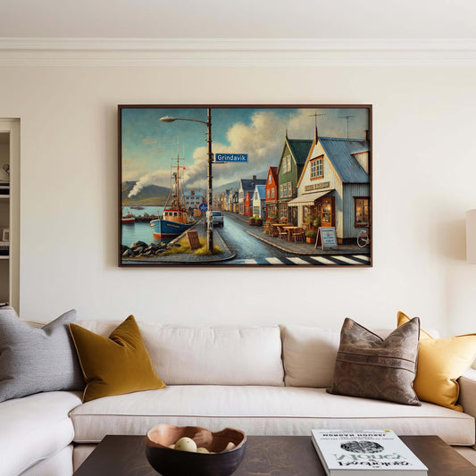 Grindavík Art Print - Iceland Wall Art, European Travel Poster, Grindavík City Gift, Housewarming Decor, Unique Icelandic Travel Artwork