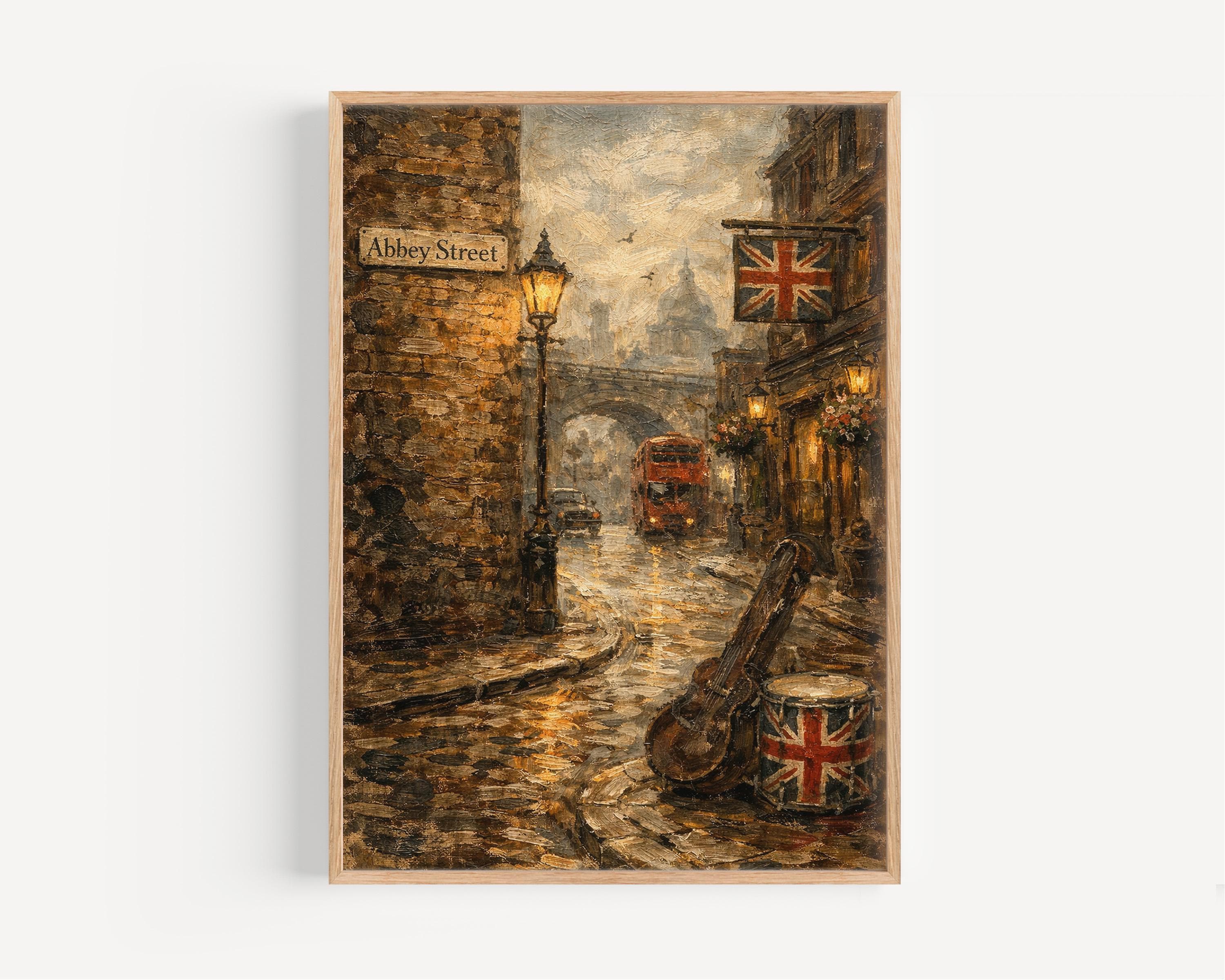 Abbey Street Cubism Art Print: Dublin City Center Travel Poster