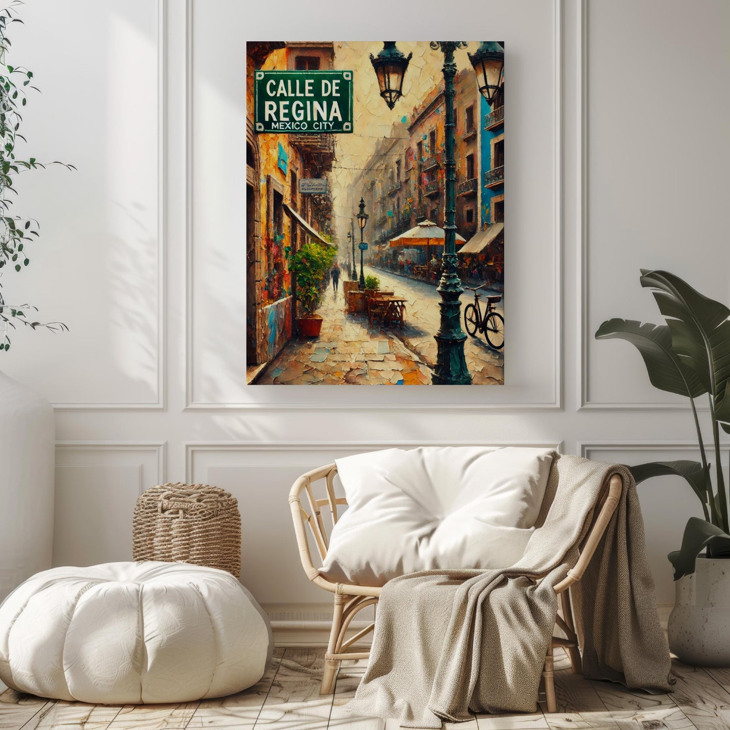 Calle de Regina Wall Art, Mexico City Print, Street Sign Art, Mexican Decor, Travel Souvenir, Vibrant Pedestrian Street, Gift for Travelers