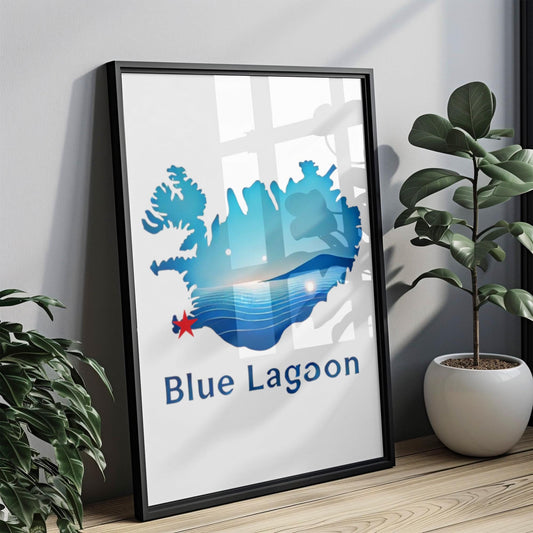 Blue Lagoon Wall Art Print - Iceland Travel Decor, Blue Lagoon Iceland Gift, Housewarming & College Dorm Room Decoration