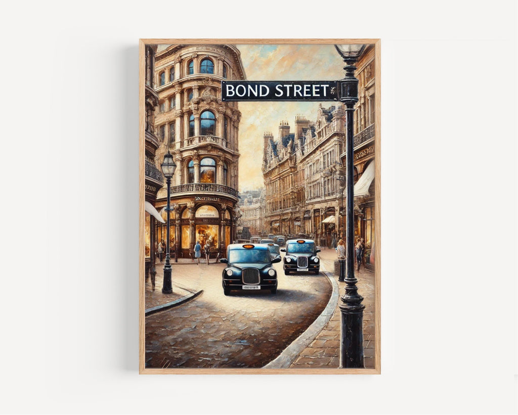 Bond Street London : United Kingdom Travel Art Wall Art Print – Bond Street London : United Kingdom Travel Art, UK, Europe