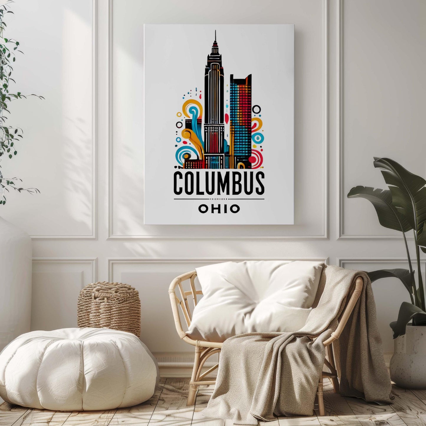 Ohio Art Columbus Wall Decor, Travel Print, Ohio Home Decoration, Housewarming & College Gift, Columbus Ohio Artwork